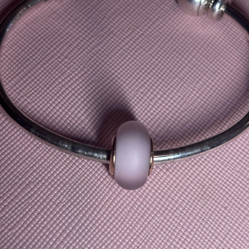 Pandora rose gold pink enamel charm